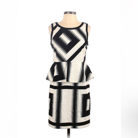 Diagram Grace Continental geometric peplum sheath dress, size 38 or small - Picture 1 of 9
